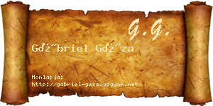 Gábriel Géza névjegykártya