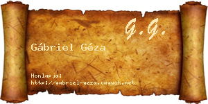Gábriel Géza névjegykártya
